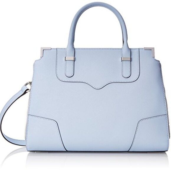 NWT Rebecca Minkoff Leather Soft Blue Amorous Satchel Bag - Picture 1 of 11